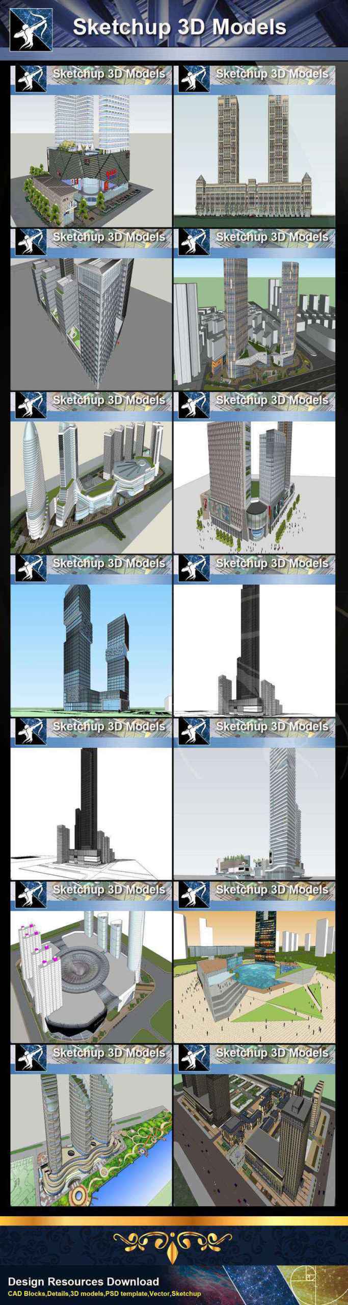 ★Best 37 Types of Commercial,Office Building Sketchup 3D Models Collection - Image 3