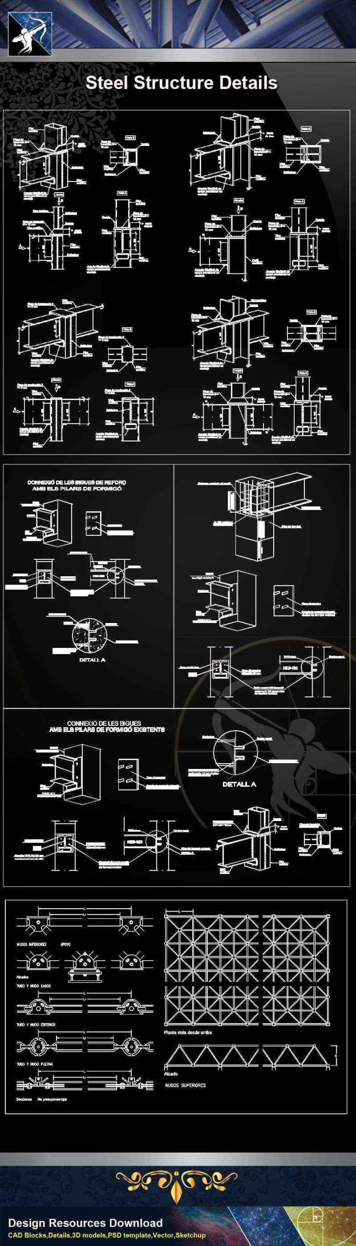 【Architecture CAD Details Collections】Steel Structure Details V.5 - Image 4
