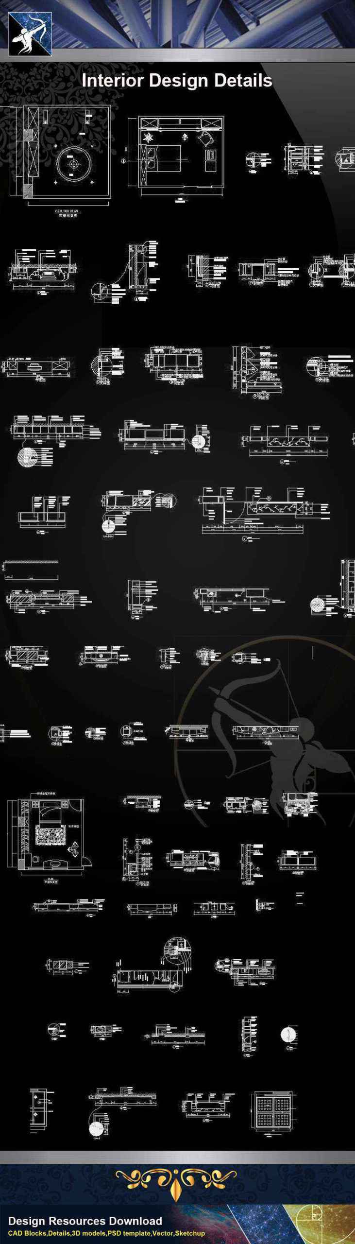 【Architecture CAD Details Collections】Interior Design Autocad Details - Image 3