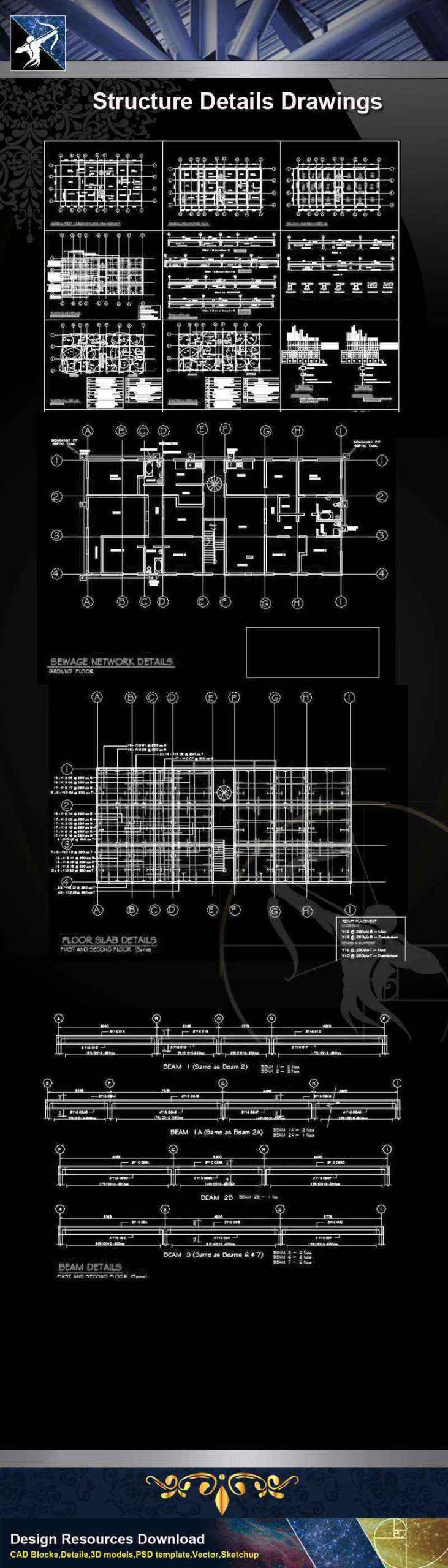 【Architecture CAD Details Collections】Structure CAD Details Drawings - Image 3