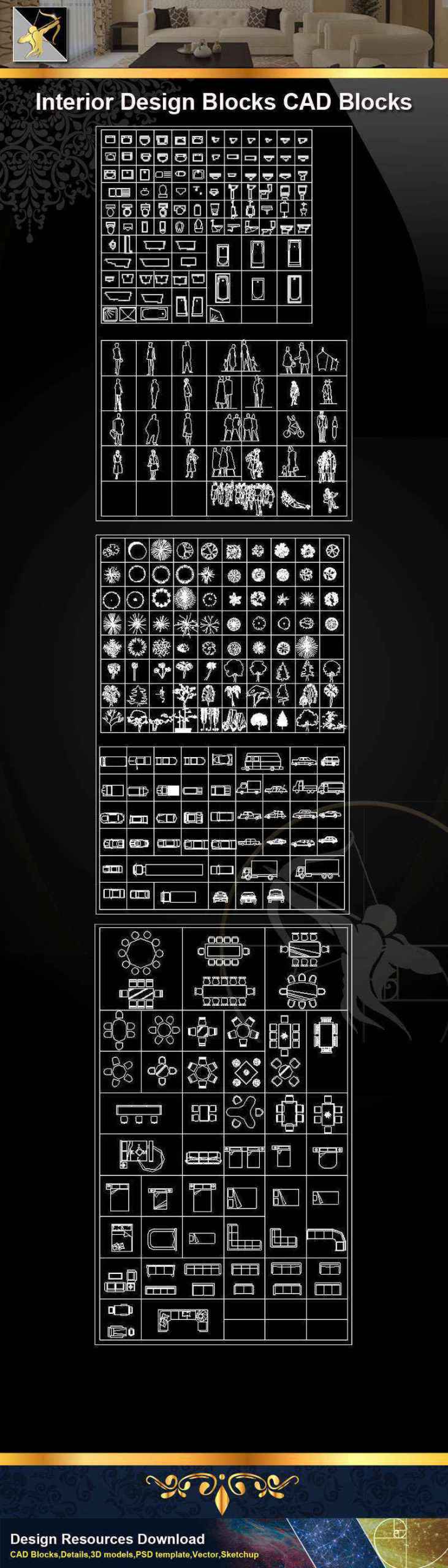 ★【Interior Design CAD Blocks】@Autocad Blocks,Drawings,CAD Details,Elevation - Image 2