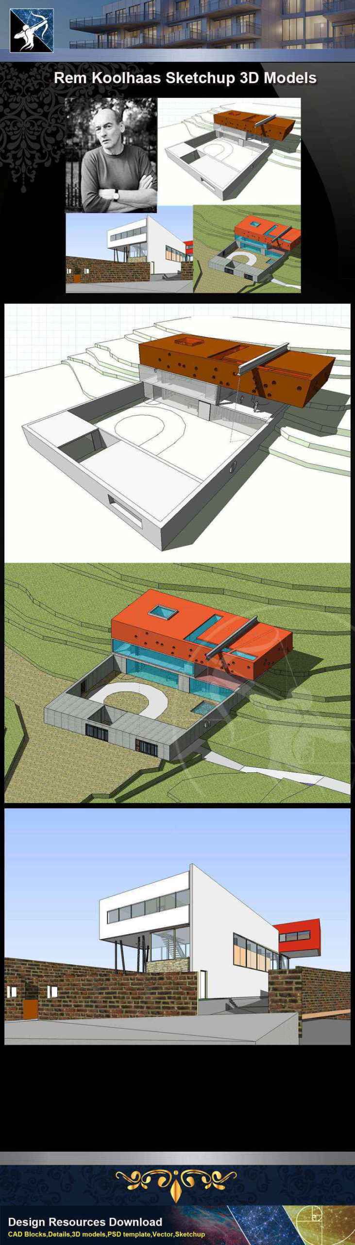 ★Total 107 Pritzker Architecture Sketchup 3D Models★ (Best Recommanded!!) - Image 6
