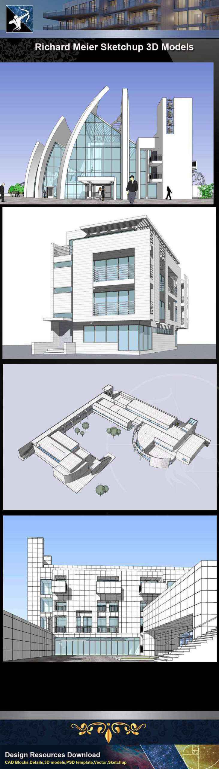 ★Total 107 Pritzker Architecture Sketchup 3D Models★ (Best Recommanded!!) - Image 5