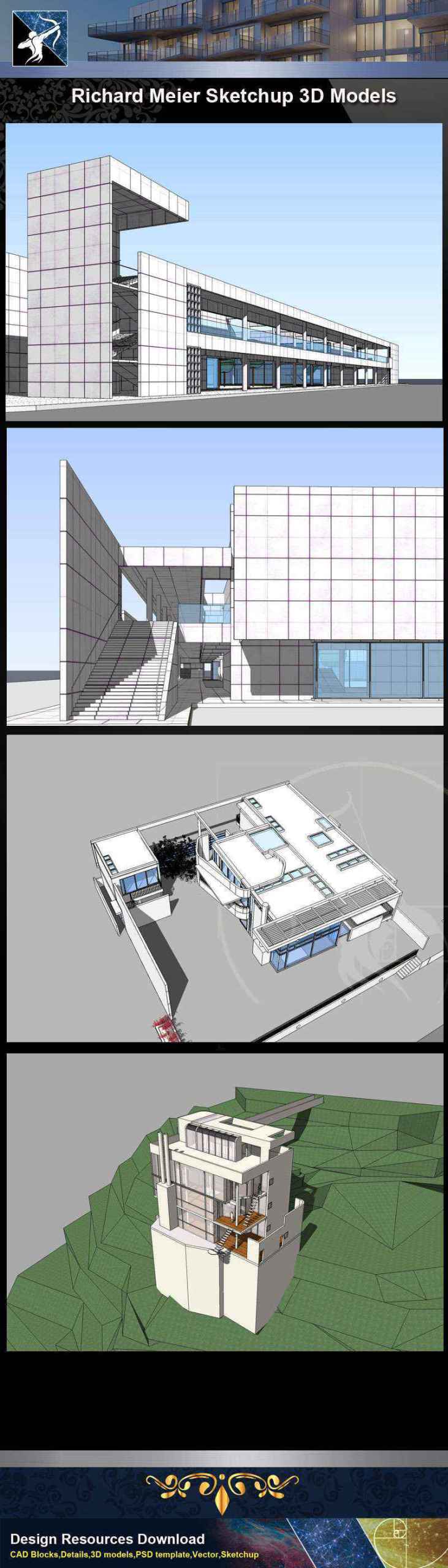 ★Total 107 Pritzker Architecture Sketchup 3D Models★ (Best Recommanded!!) - Image 4