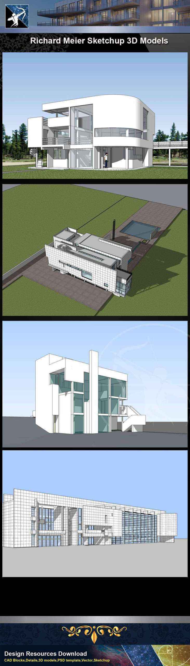 ★Total 107 Pritzker Architecture Sketchup 3D Models★ (Best Recommanded!!) - Image 3