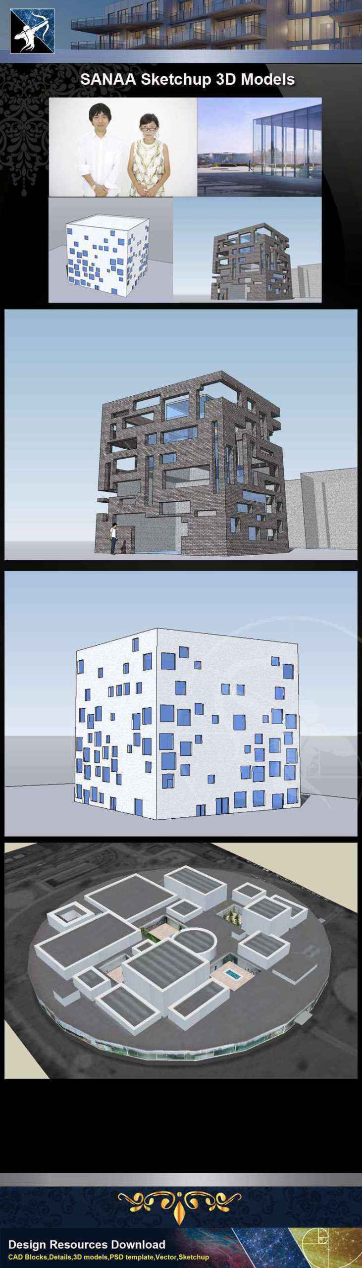 ★Total 107 Pritzker Architecture Sketchup 3D Models★ (Best Recommanded!!) - Image 2