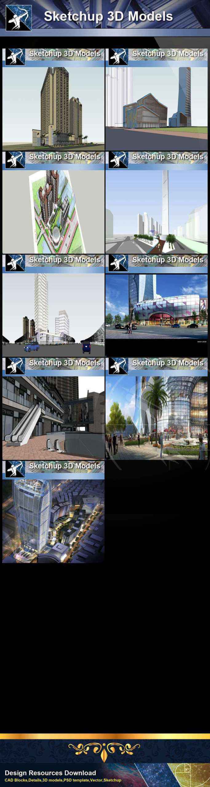 ★Best 23 Types of Commercial Building Sketchup 3D Models Collection - Image 2