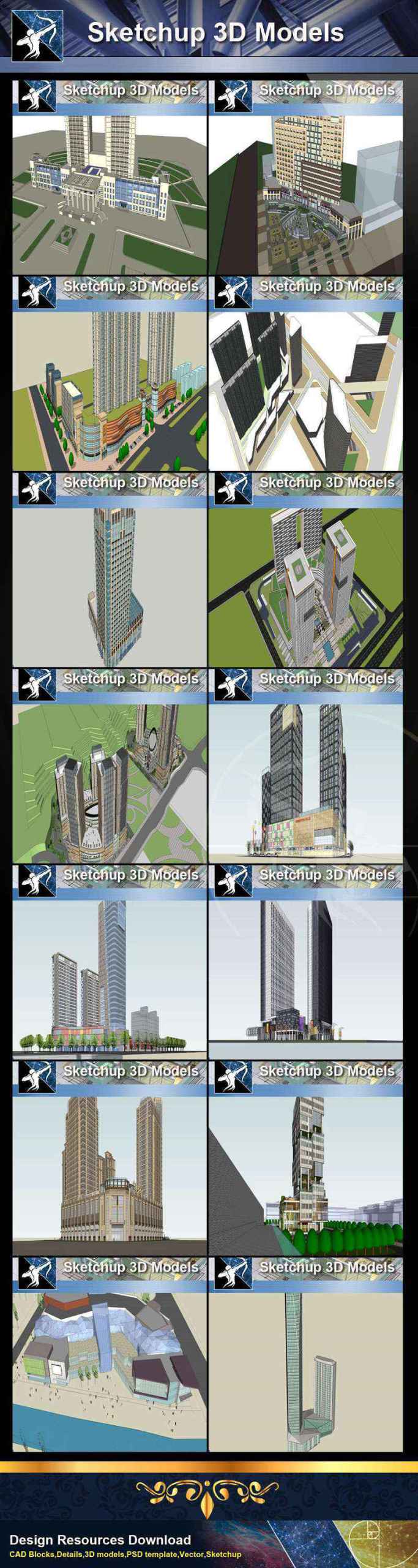 ★Total 98 Types of Commercial,Residential Building Sketchup 3D Models Collection(Best Recommanded!!) - Image 4