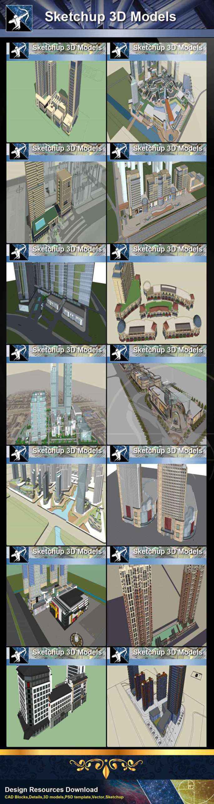 ★Total 98 Types of Commercial,Residential Building Sketchup 3D Models Collection(Best Recommanded!!) - Image 5