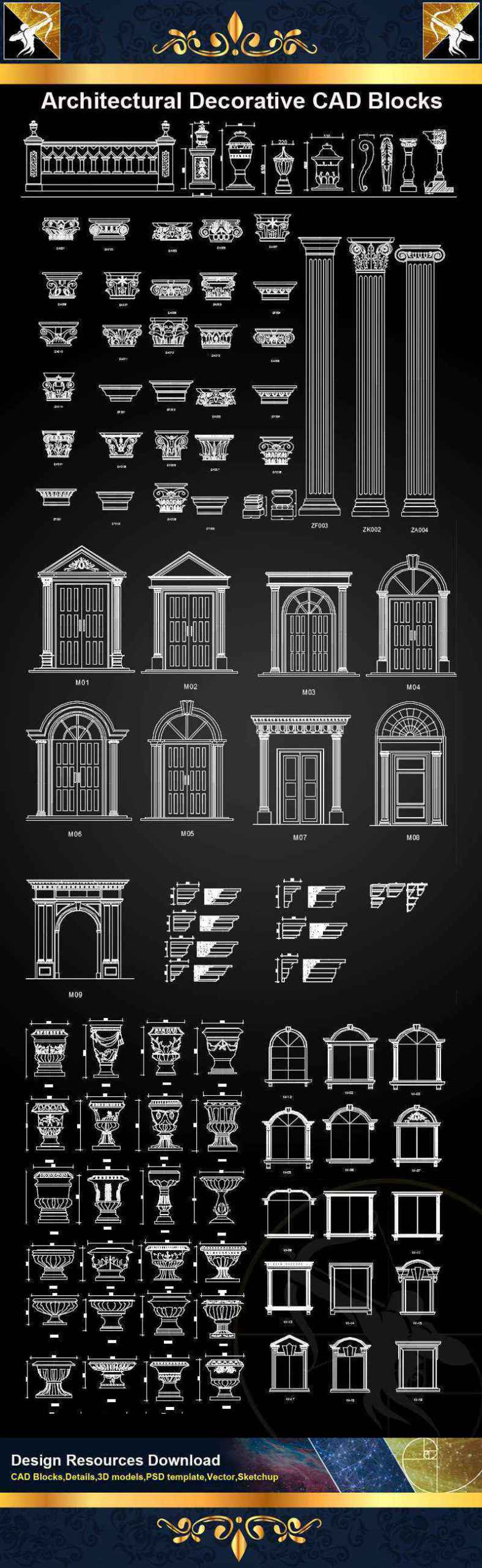 ★【Architectural Decorative CAD Blocks】@Autocad Decoration Blocks,Drawings,CAD Details,Elevation - Image 2