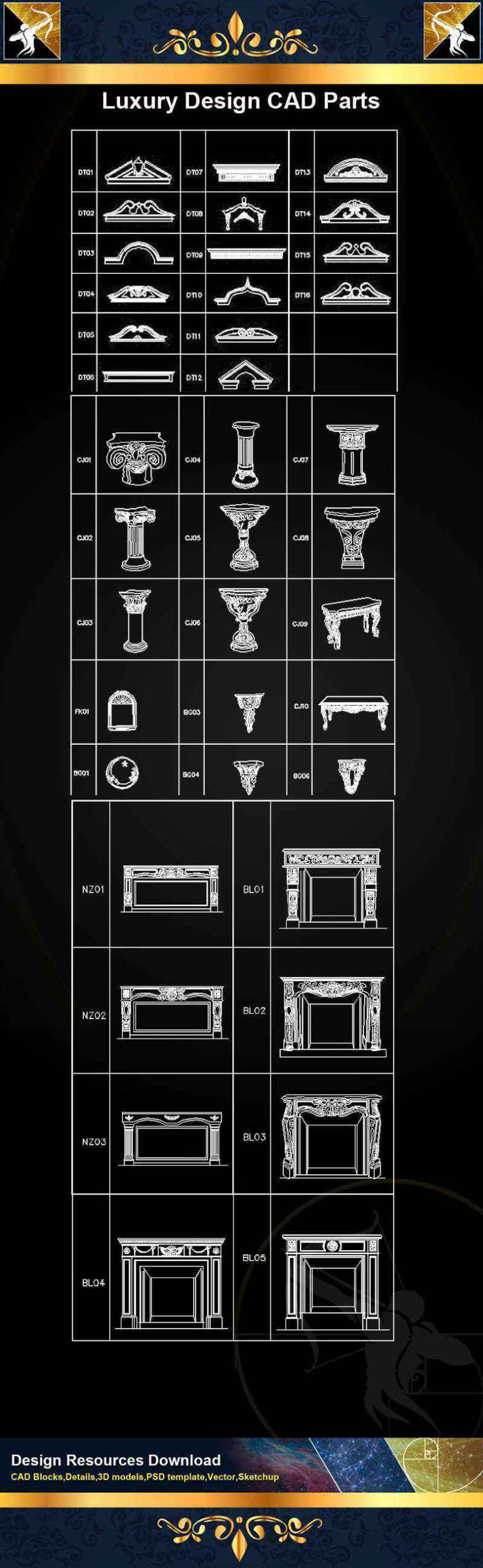★【Architecture Decoration Design Element CAD Blocks V.6】@Autocad Decoration Blocks,Drawings,CAD Details,Elevation - Image 2