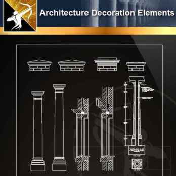 ★【 Free Architecture Decoration Elements V.17】@Autocad Decoration Blocks,Drawings,CAD Details,Elevation