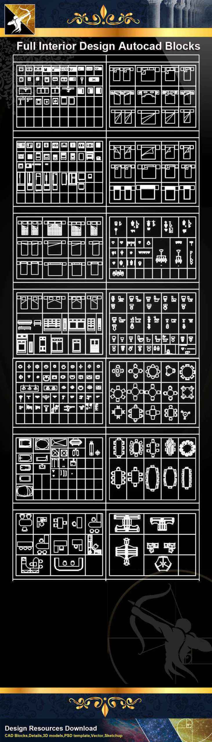 ★【 Full Interior Design Autocad Blocks Bundle V.4】@All Autocad Blocks Collection - Image 3