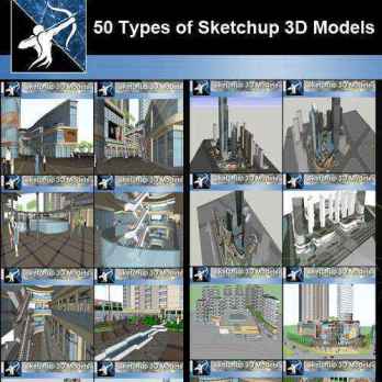 ★Best 50 Types of City Design,Commercial Building Sketchup 3D Models Collection