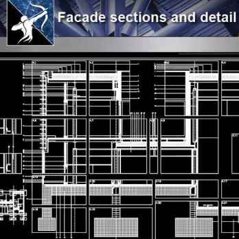 【Architecture CAD Details Collections】Facade sections and detail