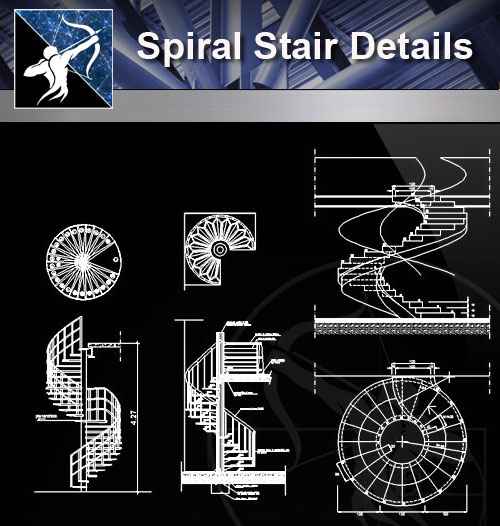 【Architecture CAD Details Collections】Spiral Stair CAD Details