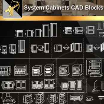 ★【 System Cabinets CAD Drawings V.1】@Autocad Blocks,Drawings,CAD Details,Elevation