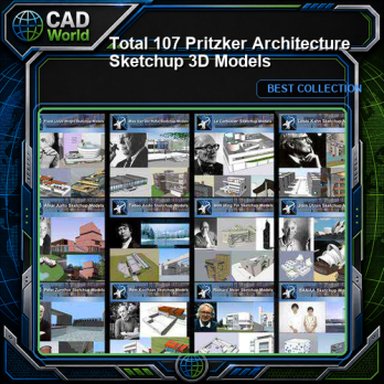 ★Total 107 Pritzker Architecture Sketchup 3D Models★ (Best Recommanded!!)