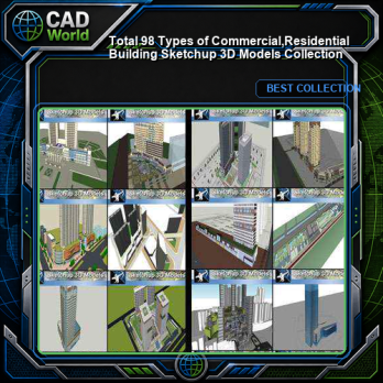 ★Total 98 Types of Commercial,Residential Building Sketchup 3D Models Collection(Best Recommanded!!)