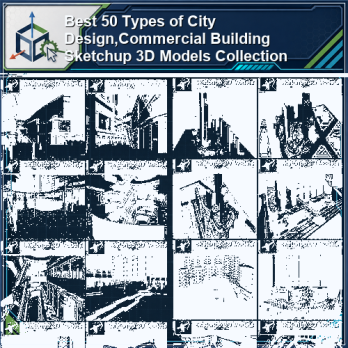 Best 50 Types of City Design,Commercial Building Sketchup 3D Models Collection product thumbnail