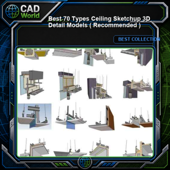 【Best 70 Types Ceiling Sketchup 3D Detail Models】 (★Recommanded★)