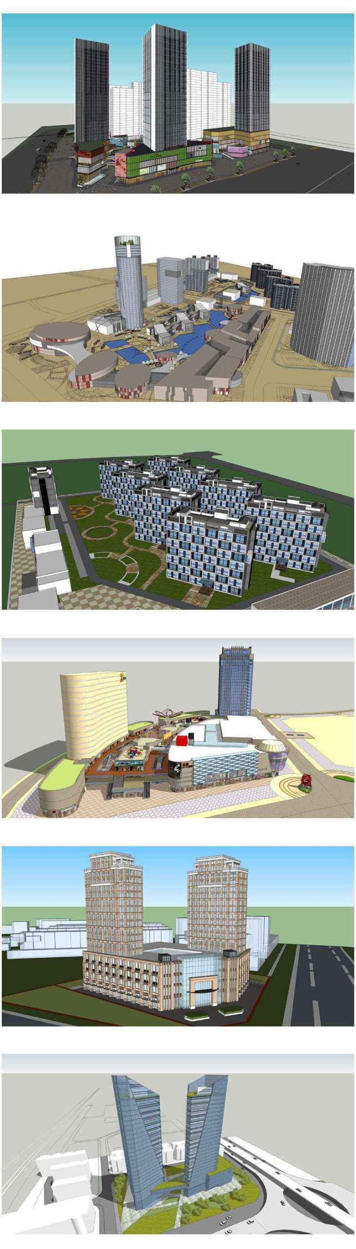 ★Best 50 Types of City Design,Commercial Building Sketchup 3D Models Collection