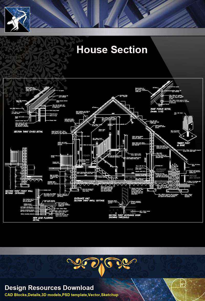 【Architecture CAD Details Collections】Wall CAD Details-House Section CAD Drawings