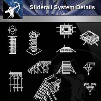 【Architecture CAD Details Collections】Sliderail System Details CAD Details