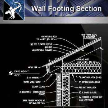 【Architecture CAD Details Collections】Wall Footing Section CAD Details