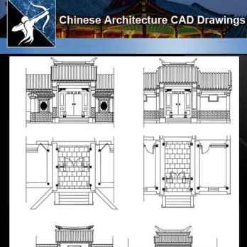 ★【Chinese Architecture CAD Drawings】@Chinese Door Design Drawings,CAD Details,Elevation