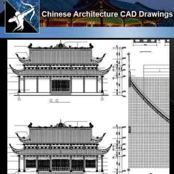 ★【Chinese Architecture CAD Drawings】@Chinese Grand Hall Drawings,CAD Details,Elevation