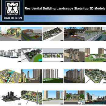 ★【Sketchup 3D Models】20 Types of Residential Building Landscape Sketchup 3D Models  V.1