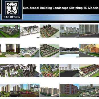 ★【Sketchup 3D Models】20 Types of Residential Building Landscape Sketchup 3D Models  V.3