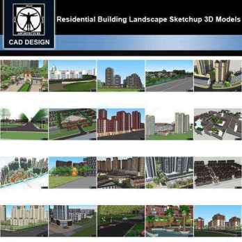 ★【Sketchup 3D Models】20 Types of Residential Building Landscape Sketchup 3D Models  V.4