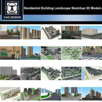 ★【Sketchup 3D Models】20 Types of Residential Building Landscape Sketchup 3D Models  V.5