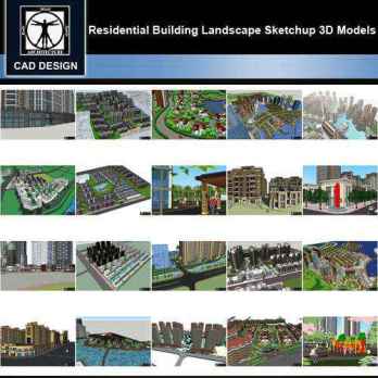 ★【Sketchup 3D Models】20 Types of Residential Building Landscape Sketchup 3D Models  V.6