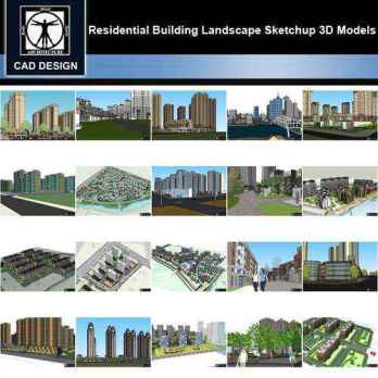 ★【Sketchup 3D Models】20 Types of Residential Building Landscape Sketchup 3D Models  V.7