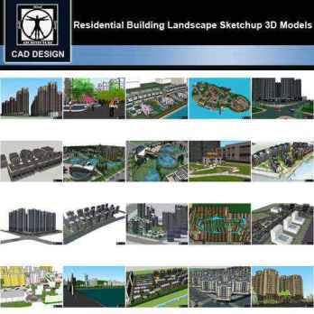 ★【Sketchup 3D Models】20 Types of Residential Building Landscape Sketchup 3D Models  V.8