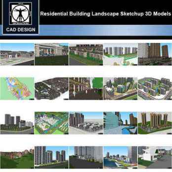 ★【Sketchup 3D Models】20 Types of Residential Building Landscape Sketchup 3D Models  V.9