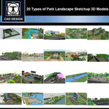 ★【Sketchup 3D Models】20 Types of Park Landscape Sketchup 3D Models  V.1