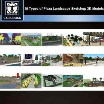 ★【Sketchup 3D Models】15 Types of Plaza Landscape Sketchup 3D Models  V.3