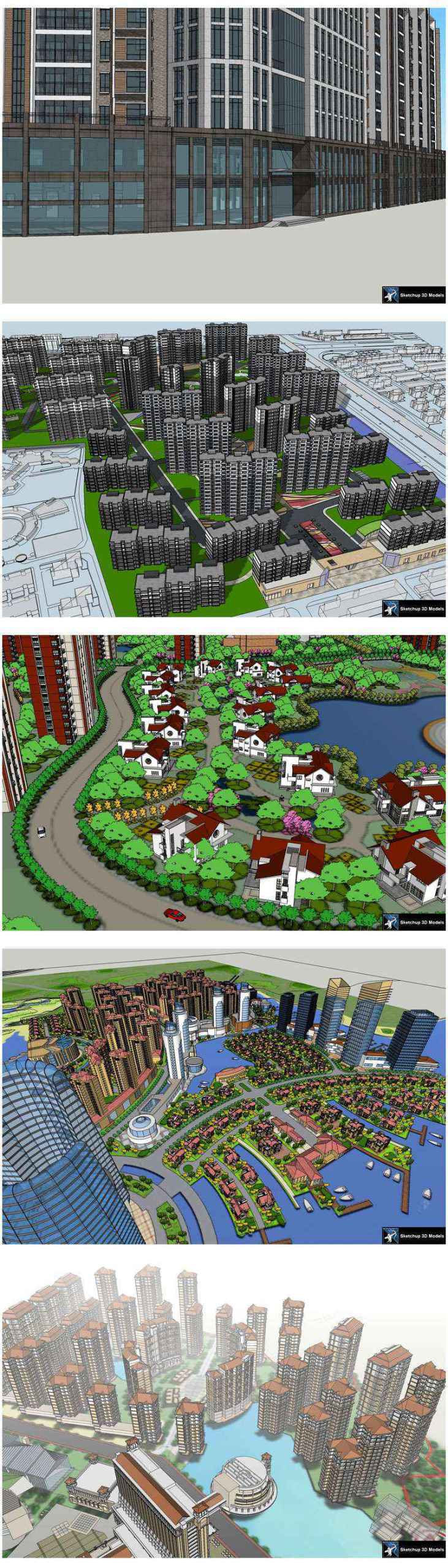 ★【Sketchup 3D Models】20 Types of Residential Building Landscape Sketchup 3D Models V.6 - Image 5