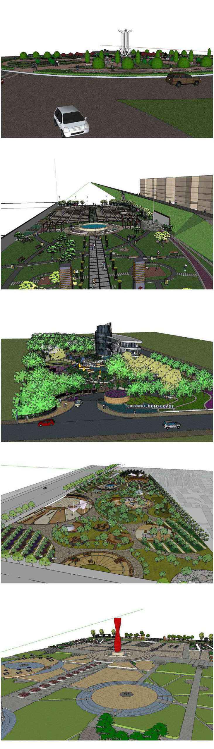 ★【Sketchup 3D Models】15 Types of Plaza Landscape Sketchup 3D Models V.2 - Image 2