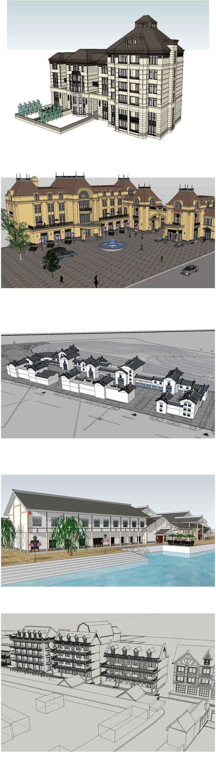 ★【Sketchup 3D Models】15 Types of Commercial Street Design Sketchup 3D Models V.4 - Image 3
