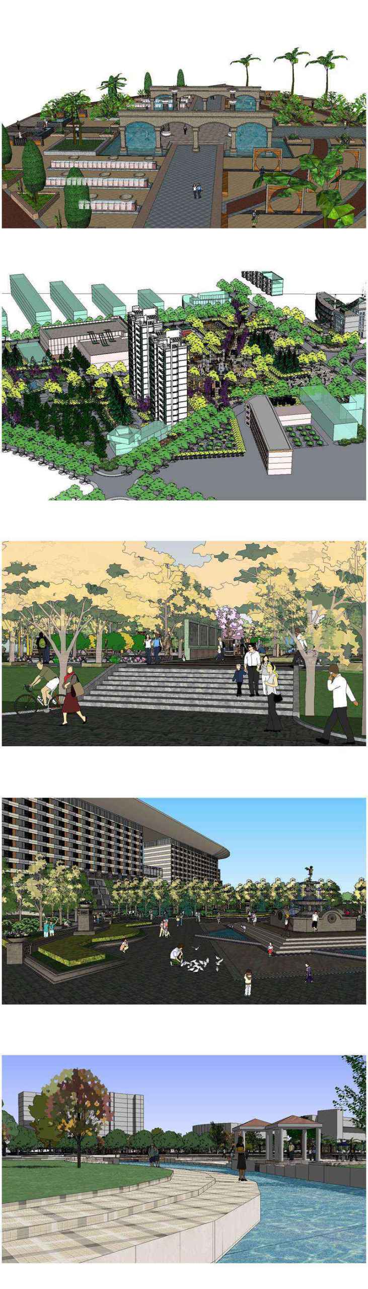 ★【Sketchup 3D Models】15 Types of Plaza Landscape Sketchup 3D Models V.2 - Image 4