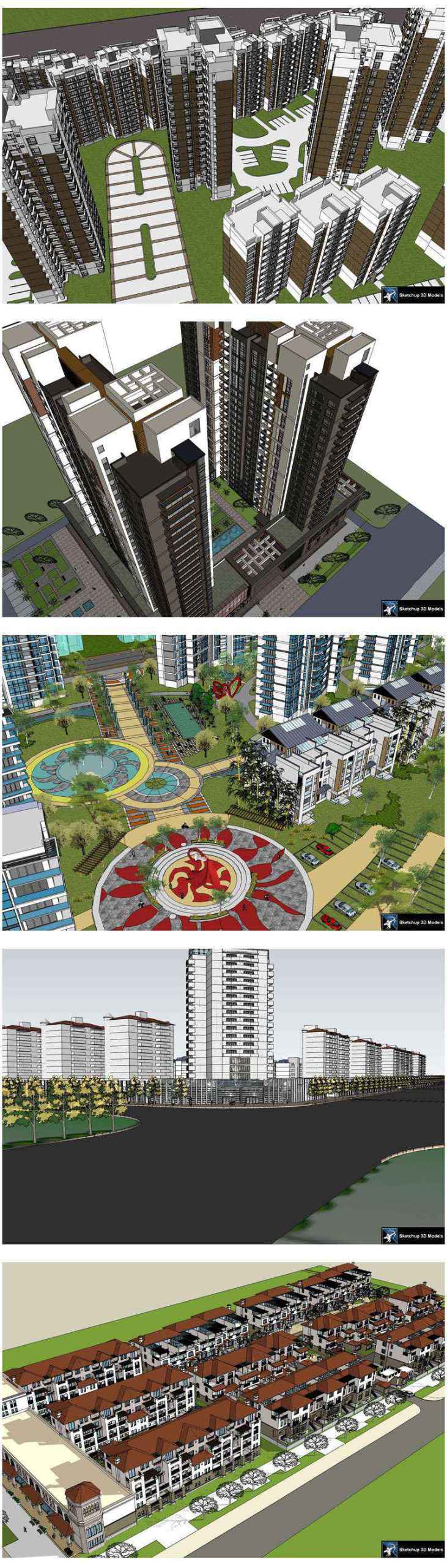★【Sketchup 3D Models】20 Types of Residential Building Landscape Sketchup 3D Models V.3 - Image 3