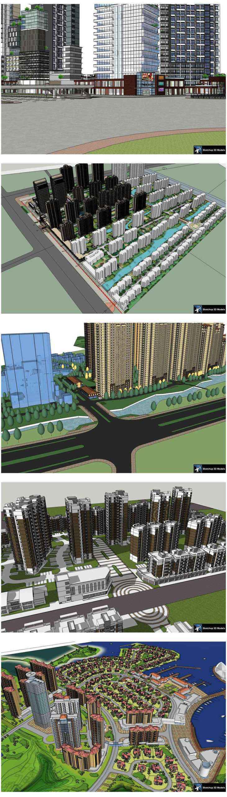 ★【Sketchup 3D Models】20 Types of Residential Building Landscape Sketchup 3D Models V.6 - Image 3