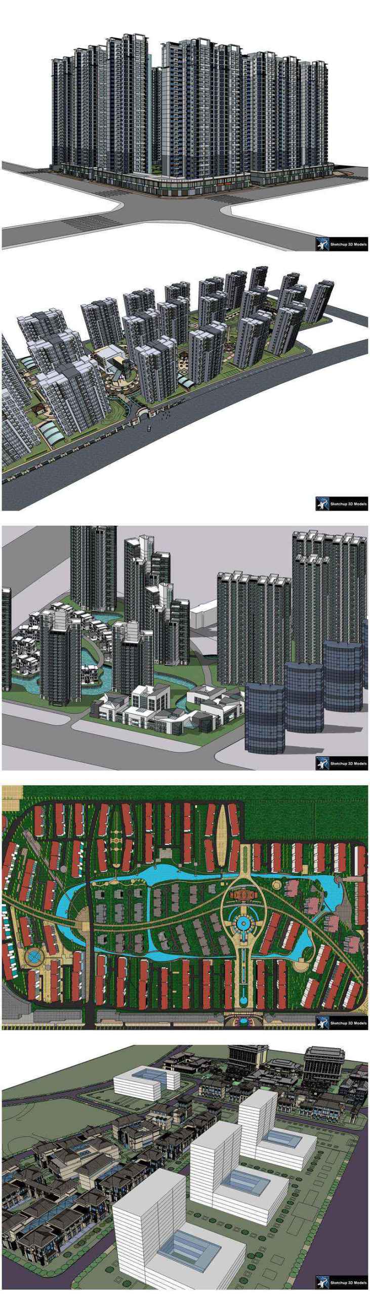 ★【Sketchup 3D Models】20 Types of Residential Building Landscape Sketchup 3D Models V.8 - Image 3