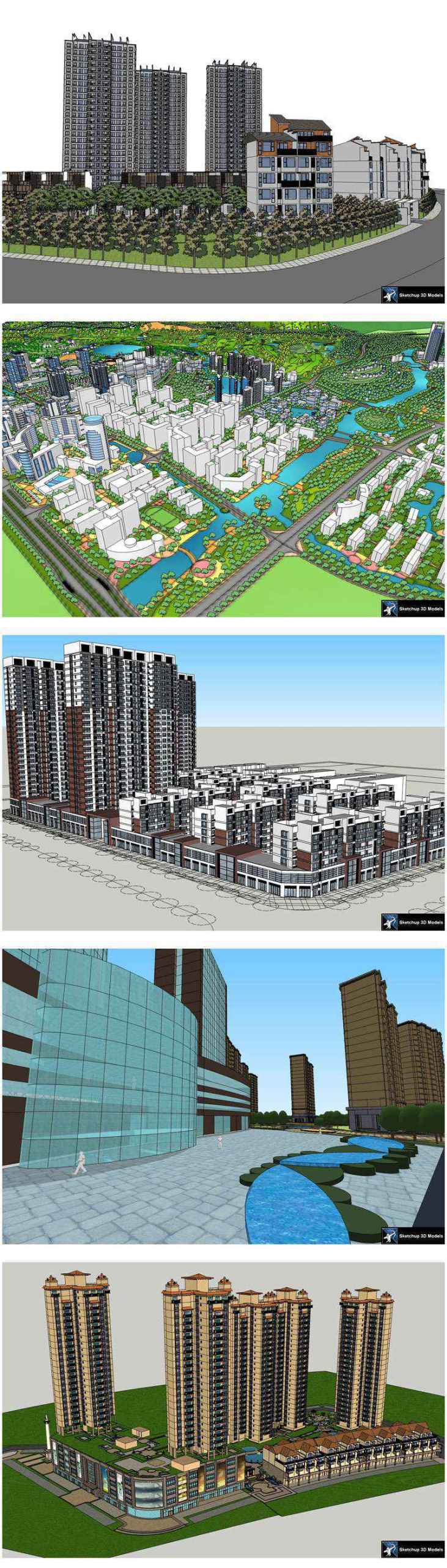 ★【Sketchup 3D Models】20 Types of Residential Building Landscape Sketchup 3D Models V.9 - Image 3