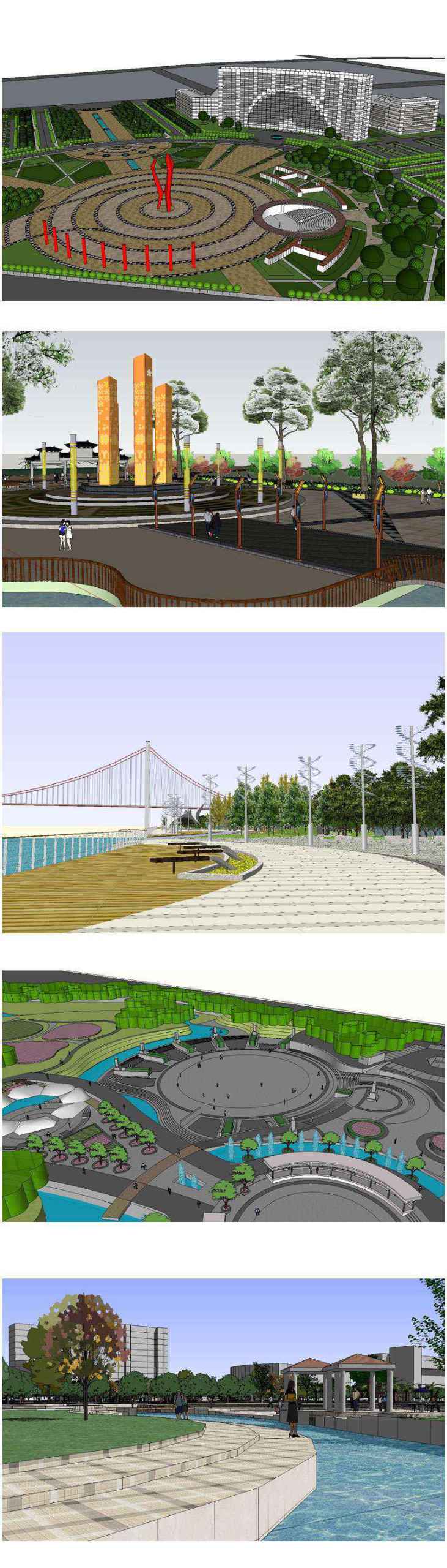 ★【Sketchup 3D Models】15 Types of Plaza Landscape Sketchup 3D Models V.2 - Image 3